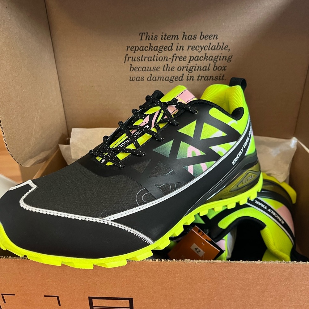 NWT - Kricely Men's Trail Running Shoes Fashion Walking Hiking Sneakers (EU 42)